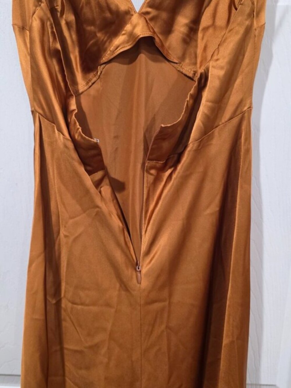 NWT Reformation Daniela Copper Silk Dress - Picture 5 of 9